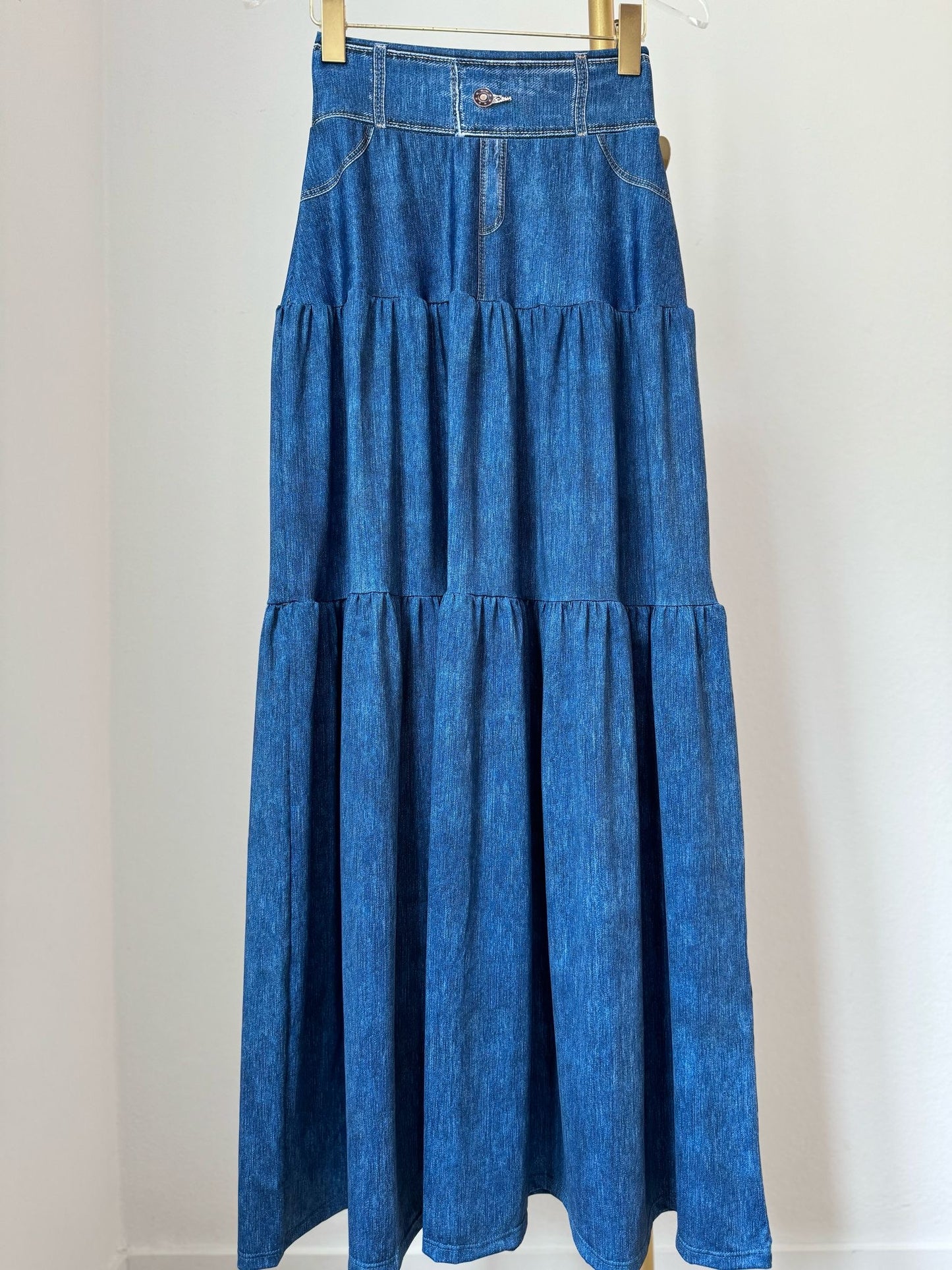 Denim Blue Maxi Skirt