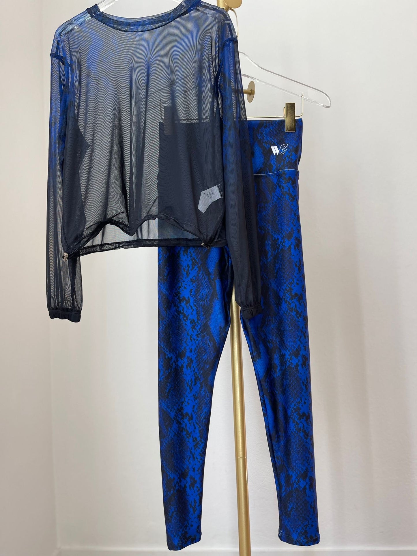 Blue Snake Mesh Top