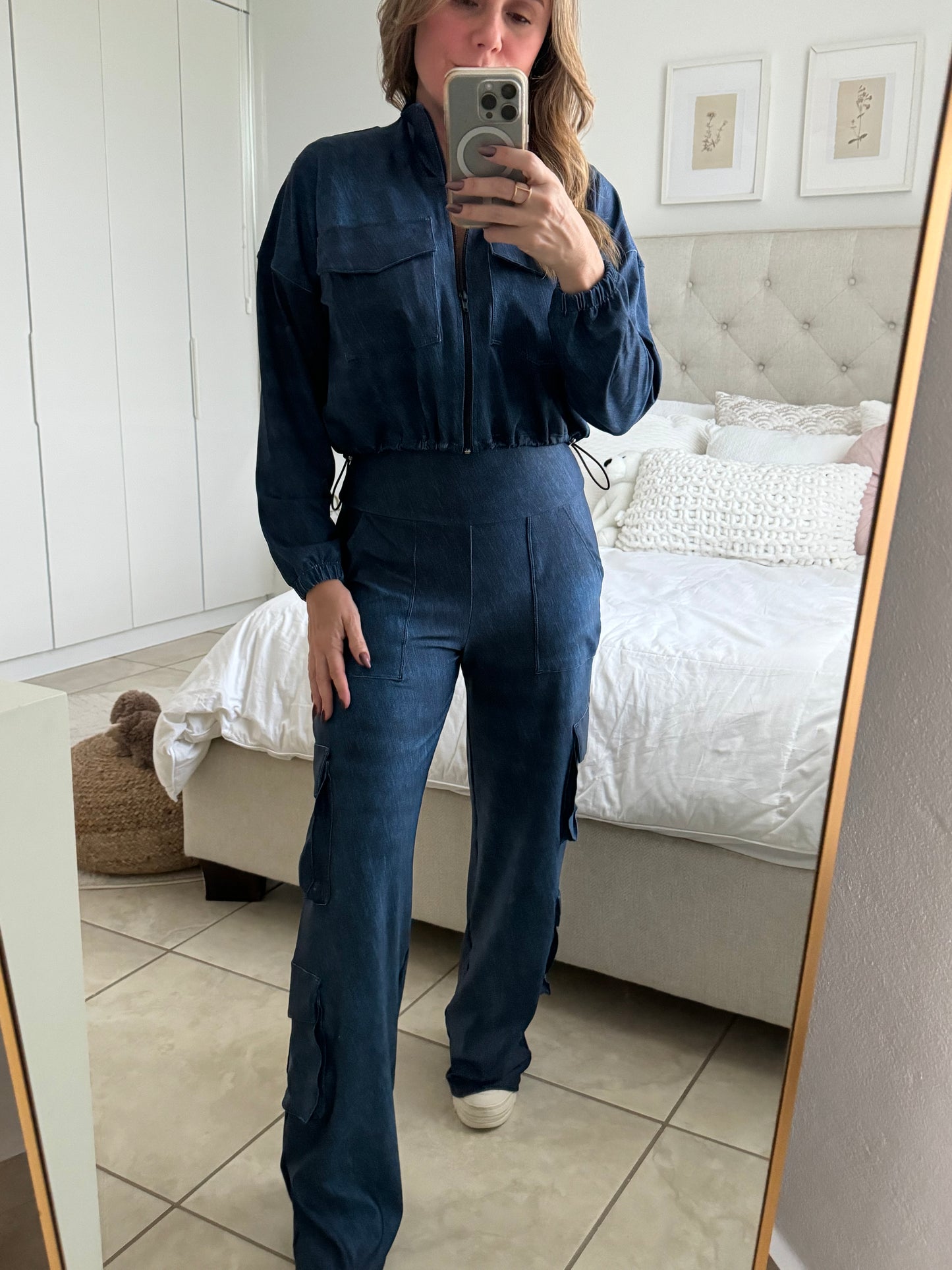 Long Sleeve Denim Travel Set