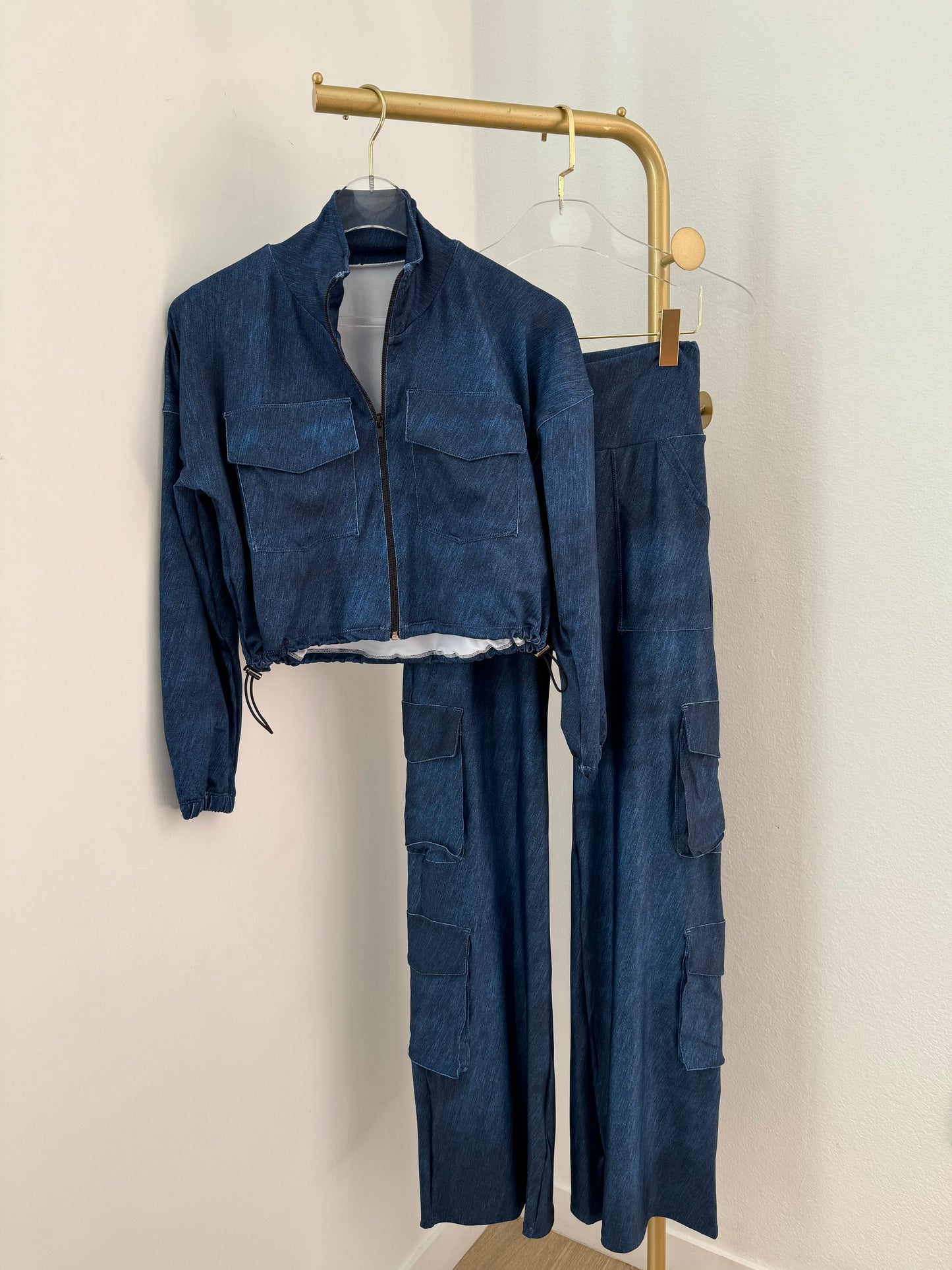 Long Sleeve Denim Travel Set