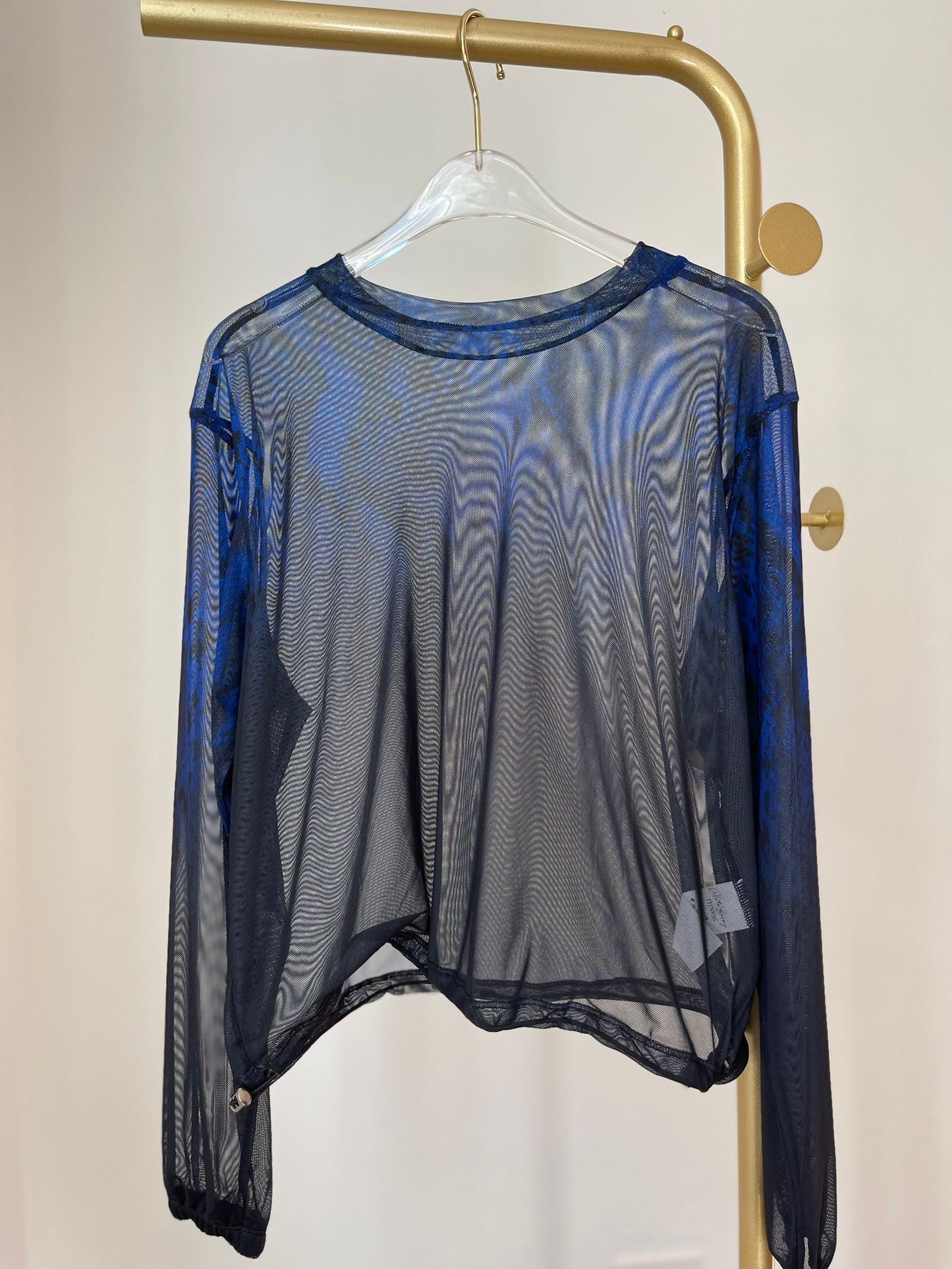 Blue Snake Mesh Top