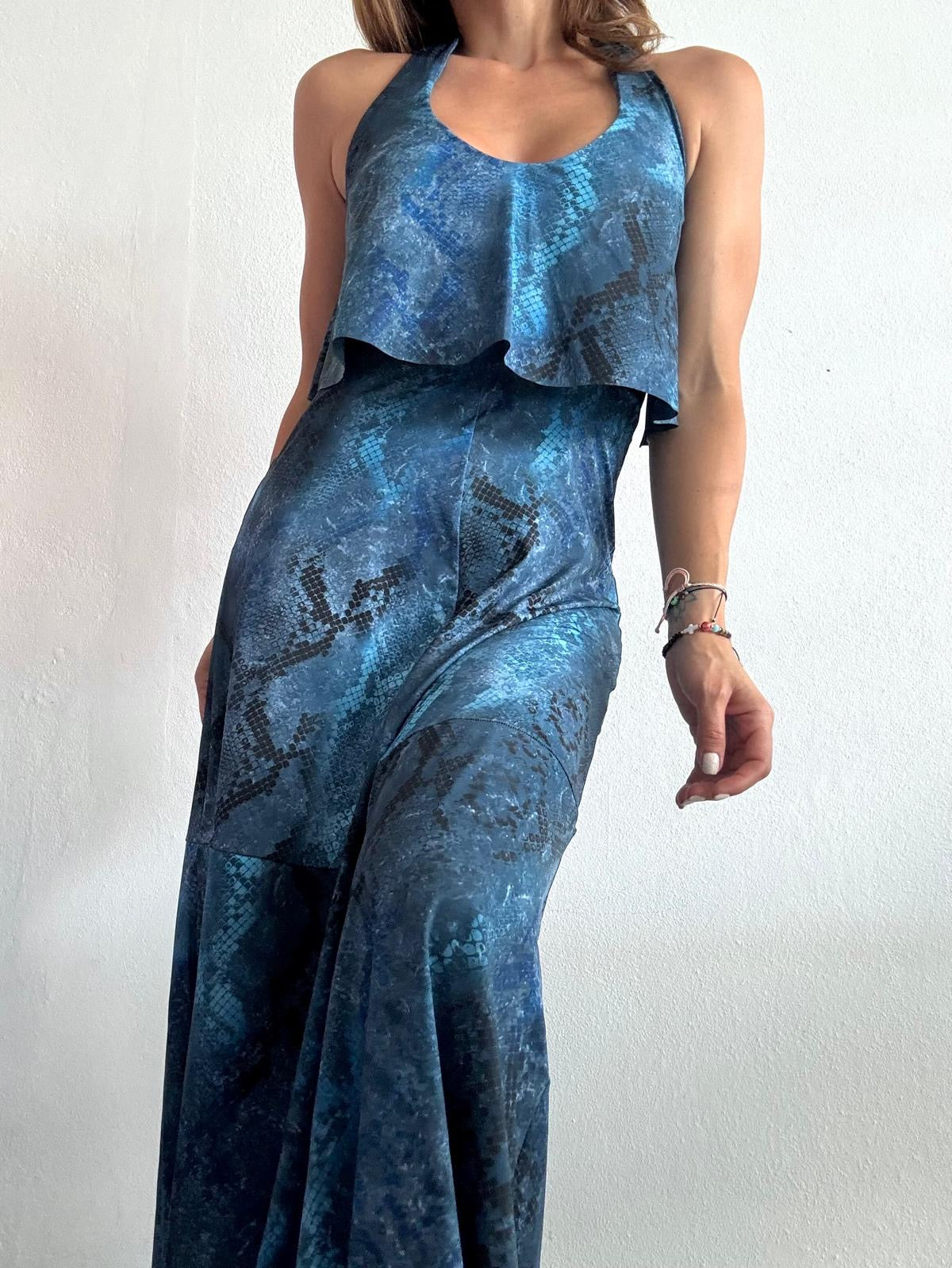 Denim Snake Maxi Dress