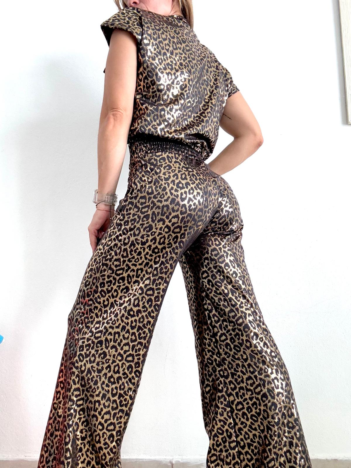 Gold Leopard Metallic Pant