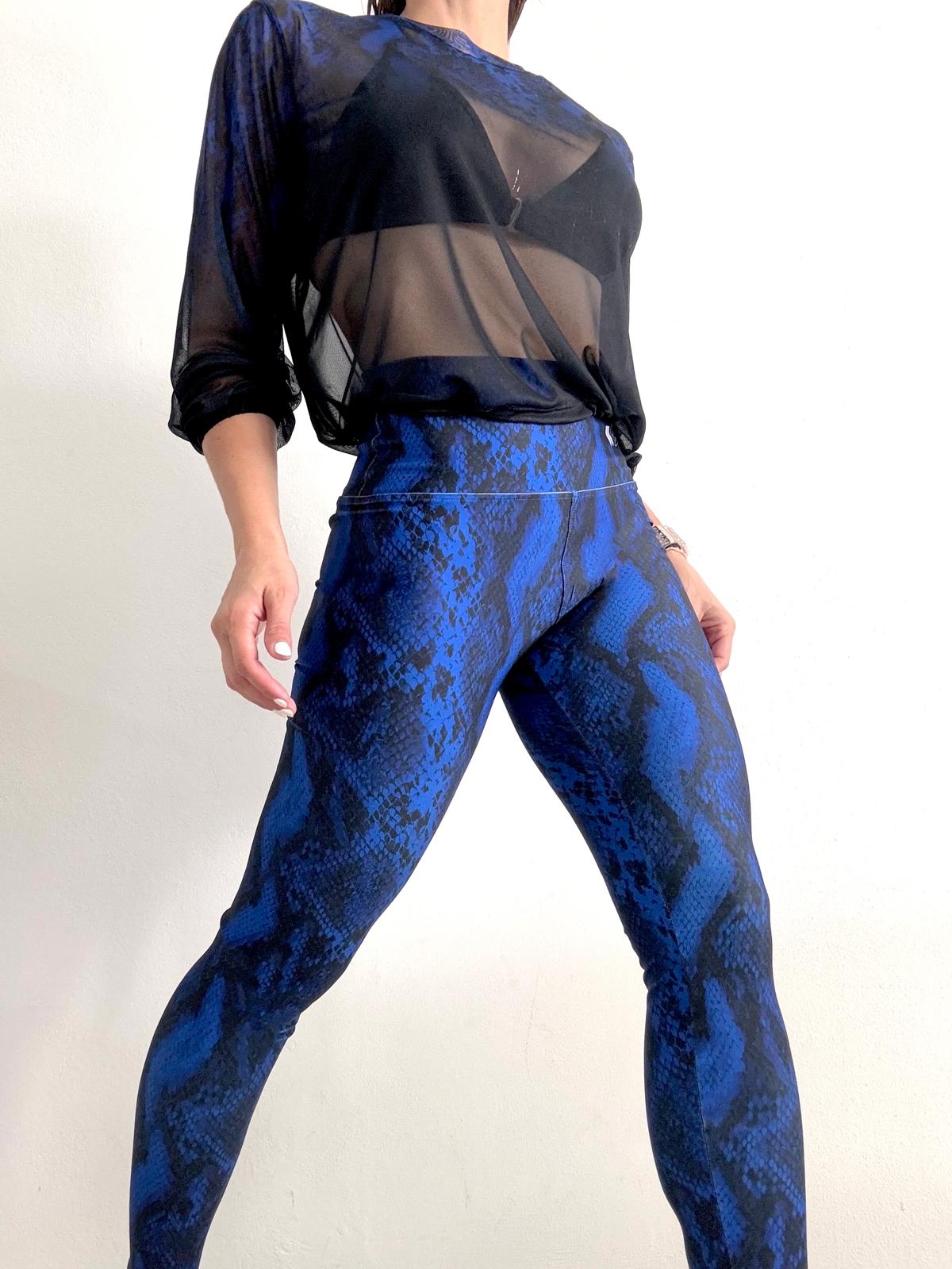 Blue Snake Mesh Top