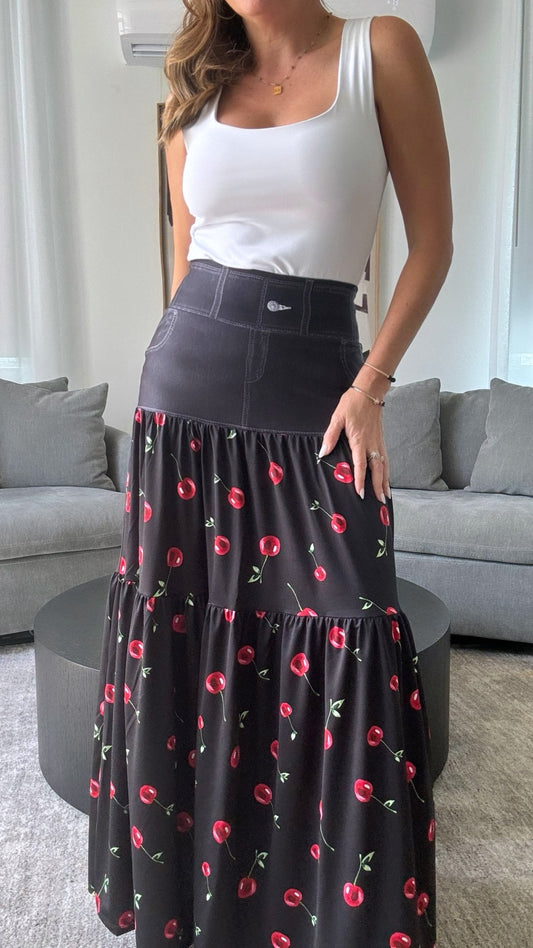 Black Cherry Maxi Skirt