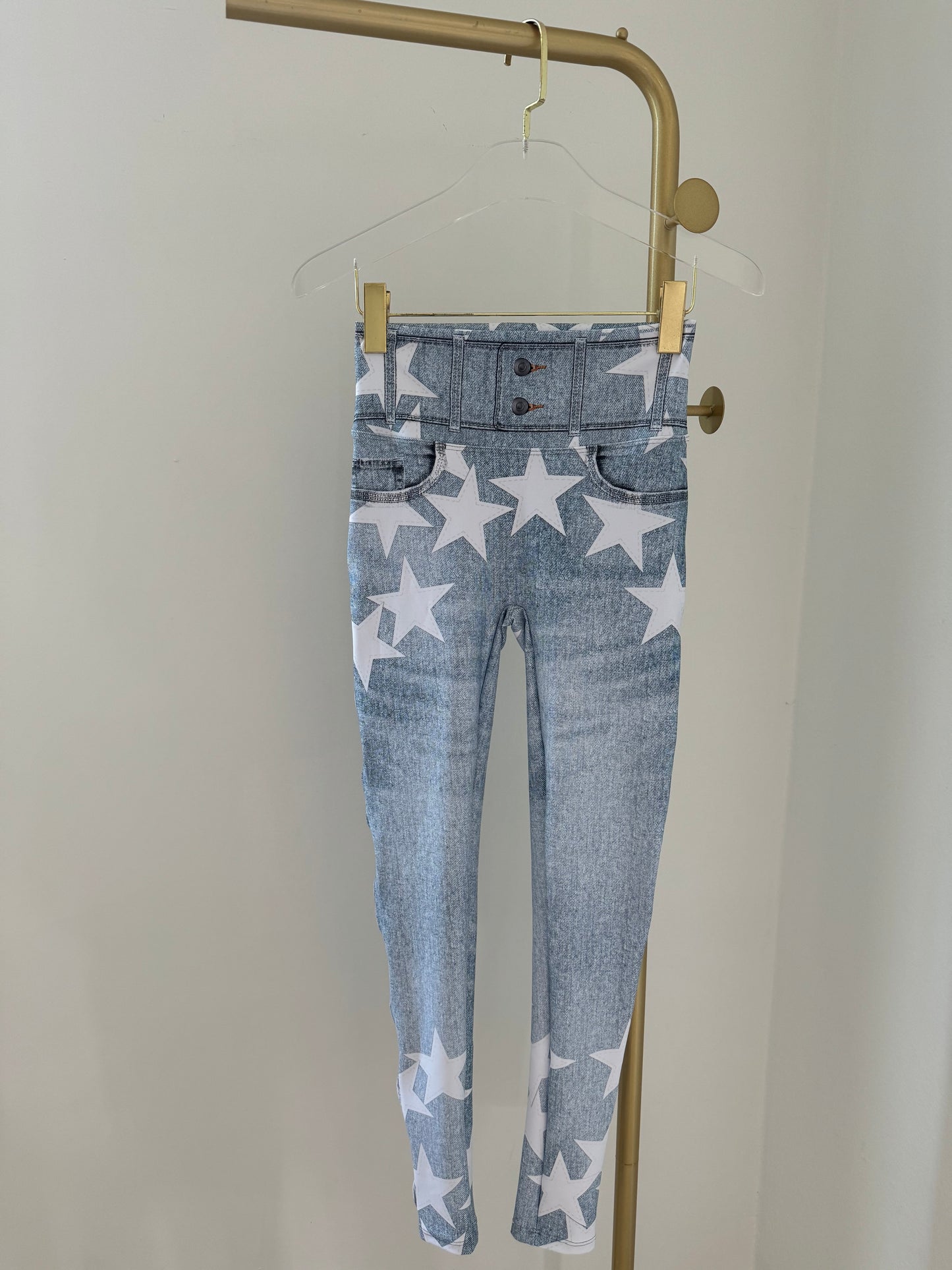 White Stars Denim Legging / Jacket