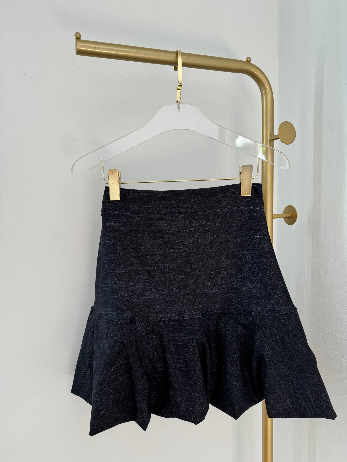 Black Denim Bubble Skirt