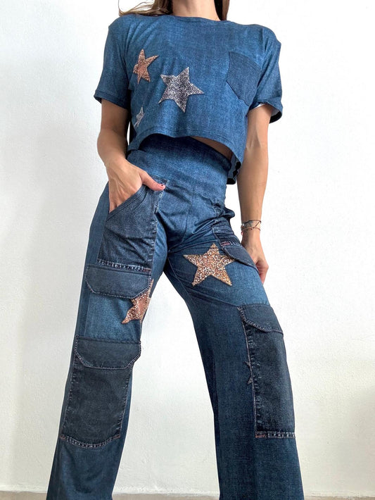 Dark Glitter Star Cargo