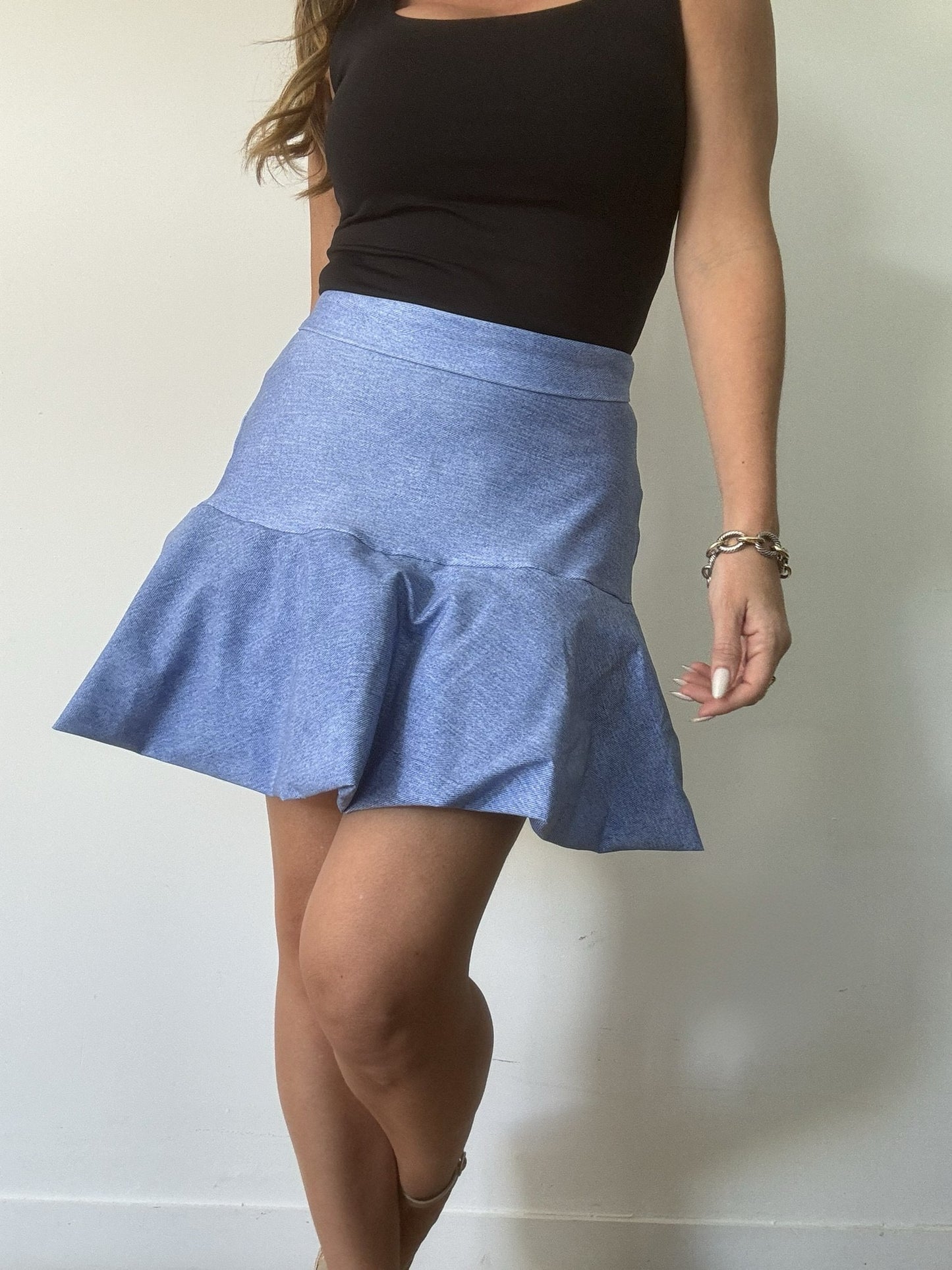 Denim Bubble Skirt