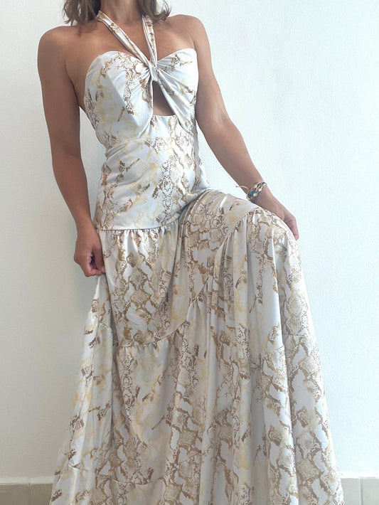 Gold Snake Maxi Dress