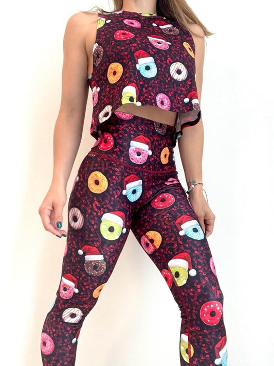 Red Sequins Dounts Legging Set