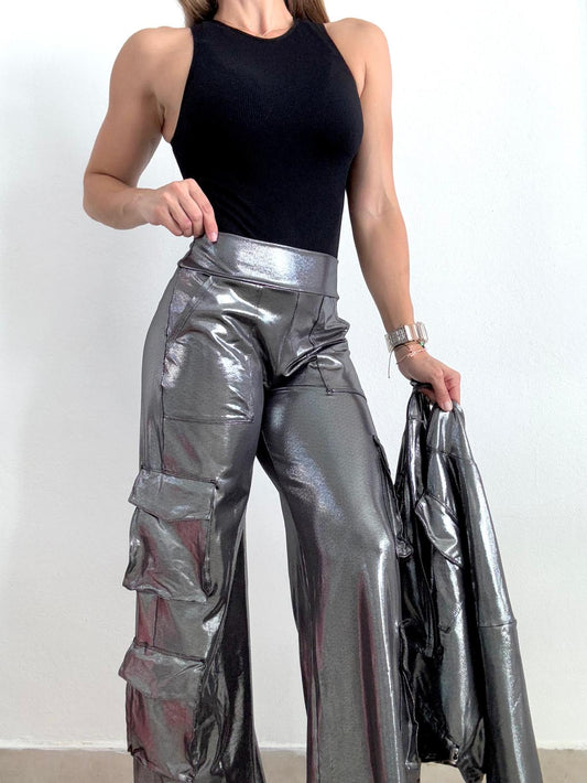 Silver Metallic Pant