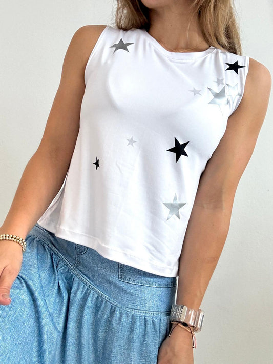 Silver Stars Long Top